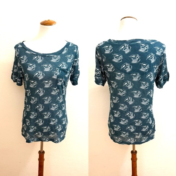 Anthropologie Porridge Keeping Tabs Typewriter Tee - Picture 2 of 3